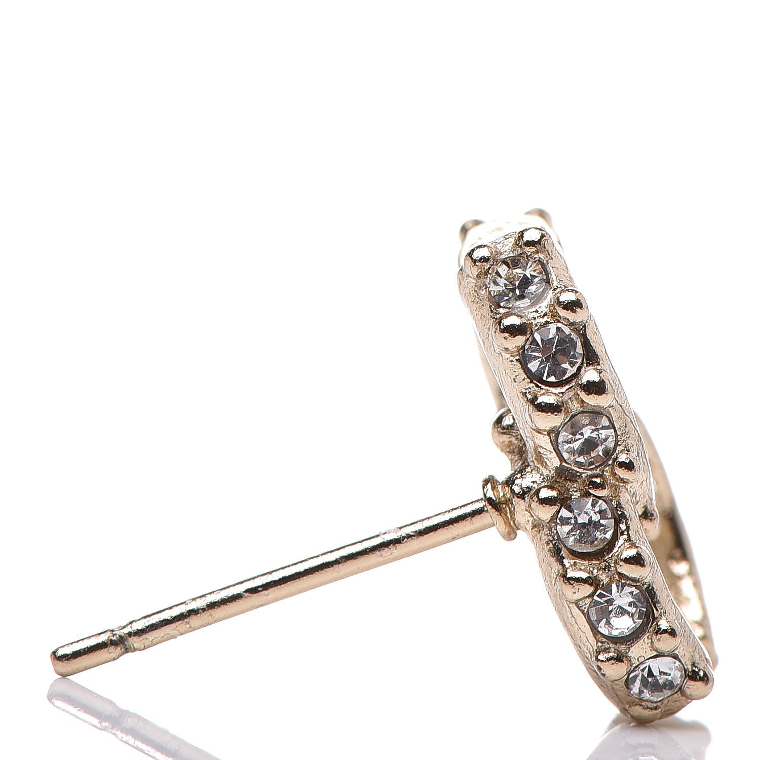 Chanel Crystal CC Earrings Gold 3 of 5