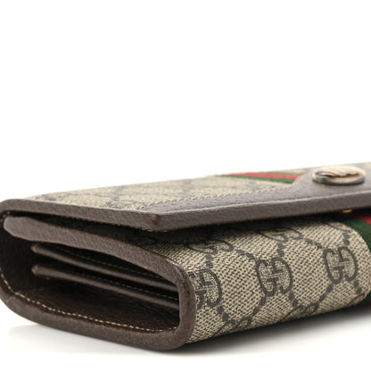 Gucci GG Supreme Monogram Web Ophidia Wallet On Chain Brown 12 of 13