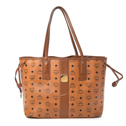 MCM Visetos Medium Liz Reversible Shopper Tote Cognac 1 of 14