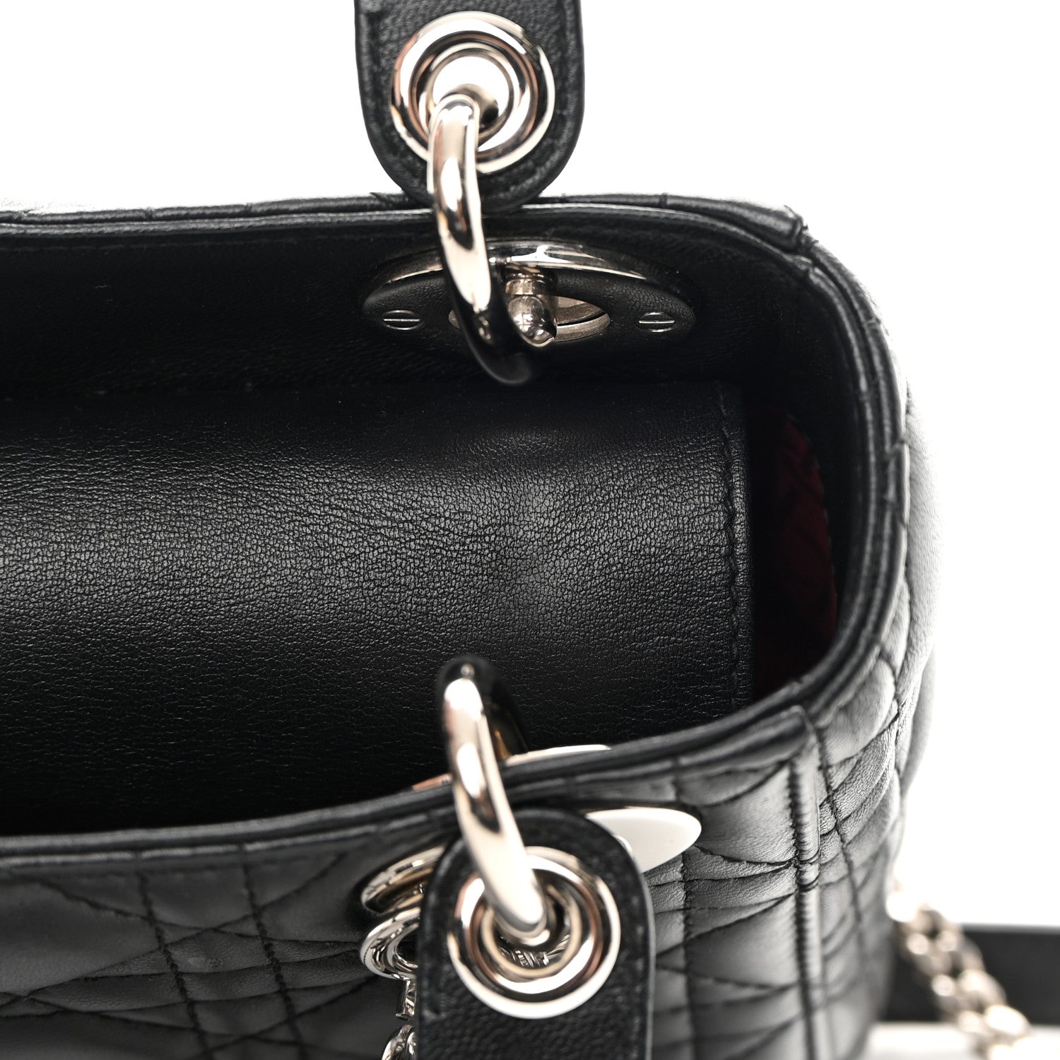 Christian Dior Lambskin Cannage Mini Lady Dior Black 12 of 15