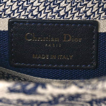 Christian Dior Canvas Toile De Jouy Embroidered Medium Lady D-Lite Navy 6 of 8