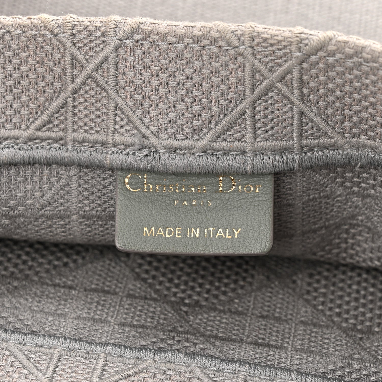 Christian Dior Canvas Embroidered Cannage Medium Book Tote Stone 6 of 10