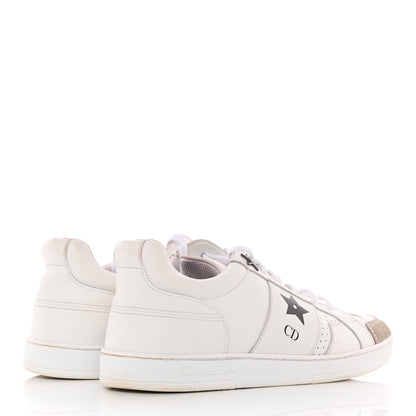 Christian Dior Calfskin Suede Dior Star Low Top Sneakers 36.5 White Black 4 of 22