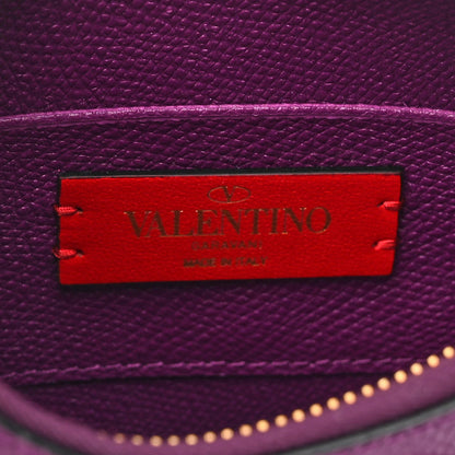 Valentino Garavani Grainy Calfskin Mini Vlogo Hobo Bag Purple 6 of 9