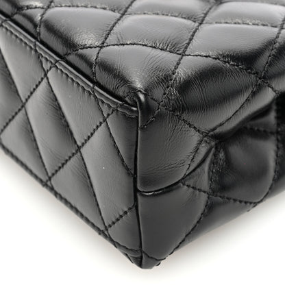Chanel Shiny Aged Calfskin Quilted Nano Kelly Shopper Black 10 of 10