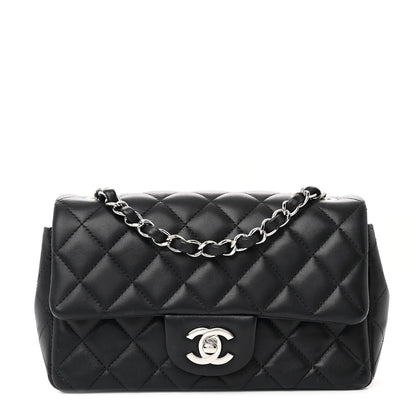Chanel Lambskin Quilted Mini Rectangular Flap Black 1 of 11