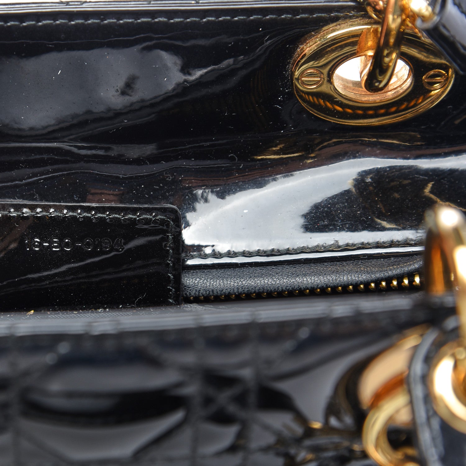 Christian Dior Patent Cannage Medium Lady Dior Black 9 of 9