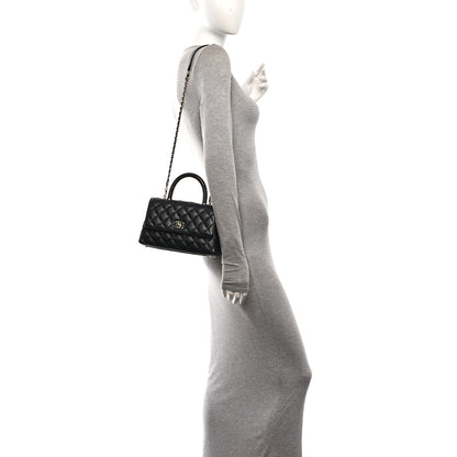 Chanel Caviar Quilted Lizard Embossed Mini Coco Handle Flap  Black 2 of 10
