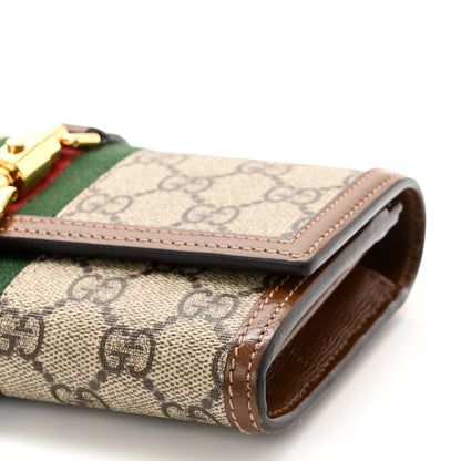 Gucci GG Supreme Monogram Azalea Calfskin Web Jackie 1961 Chain Wallet Beige Ebony Brown Sugar 10 of 10