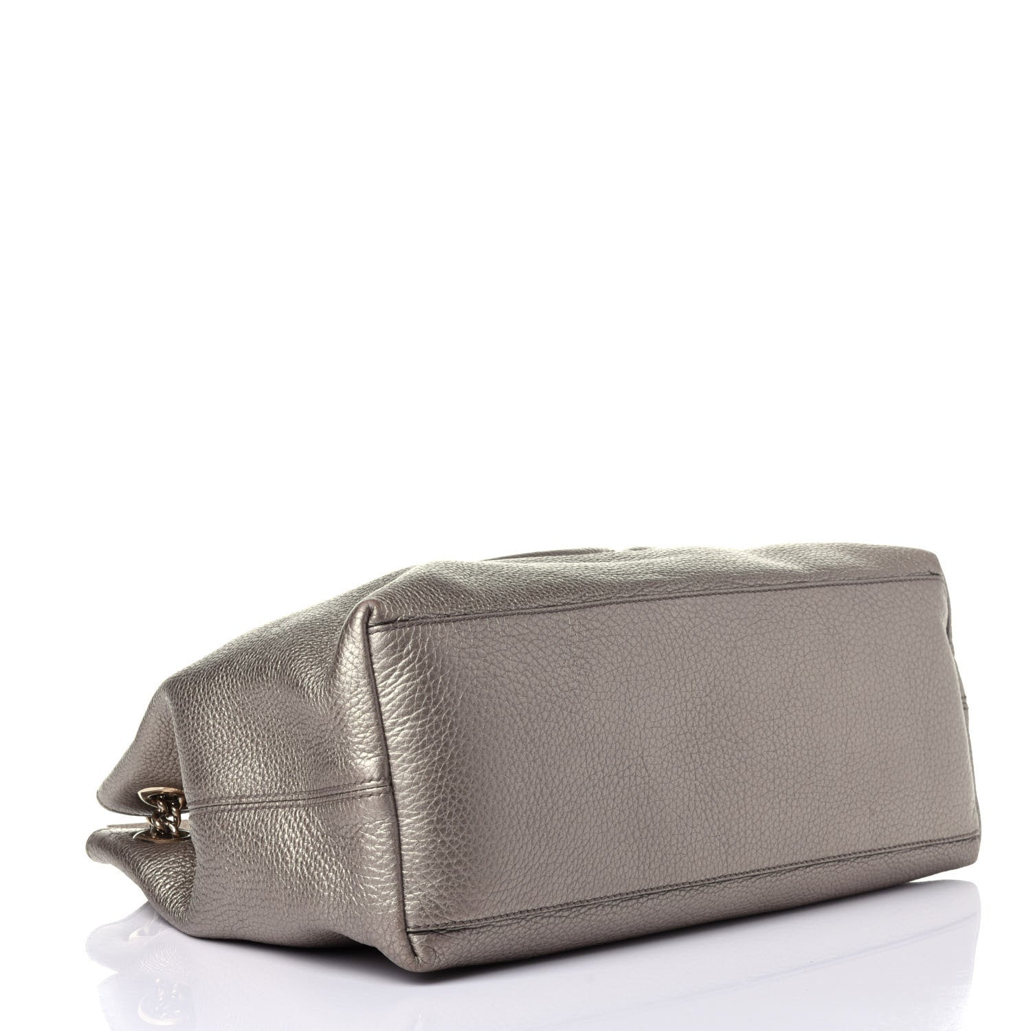 Gucci Metallic Pebbled Calfskin Medium Soho Chain Shoulder Bag Golden Beige 5 of 12