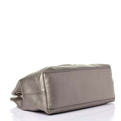 Gucci Metallic Pebbled Calfskin Medium Soho Chain Shoulder Bag Golden Beige 5 of 12