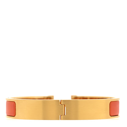 Hermes Matte Enamel Narrow Clic Clac HH Bracelet T5 Orange 3 of 5