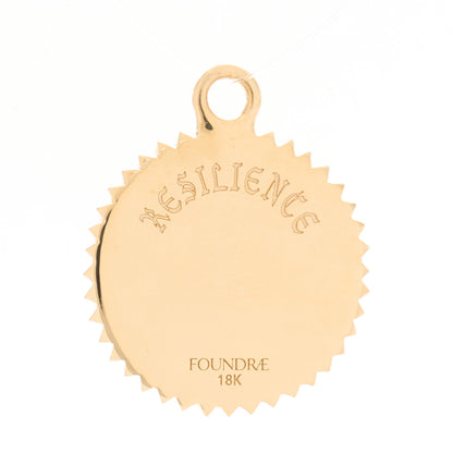 Foundrae 18K Yellow Gold Diamond Baby Resilience Medallion Pendant 3 of 4