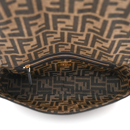Fendi Fabric Jacquard FF 1974 Medium Baguette Tobacco Moro Black 5 of 10