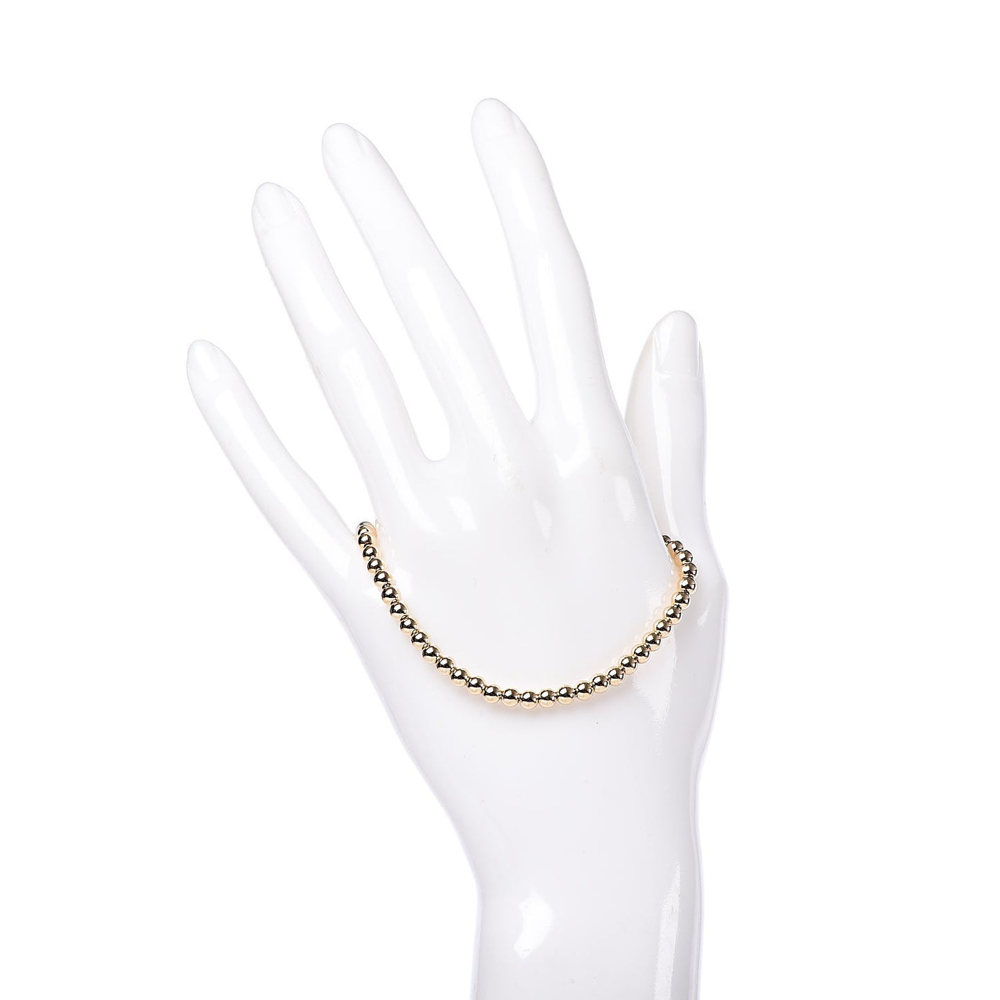 18K Yellow Gold 4mm Beads Toggle Bracelet