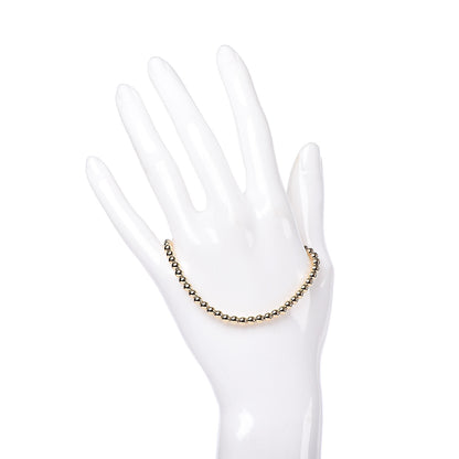 Tiffany 18K Yellow Gold 4mm Beads Toggle Bracelet 2 of 4