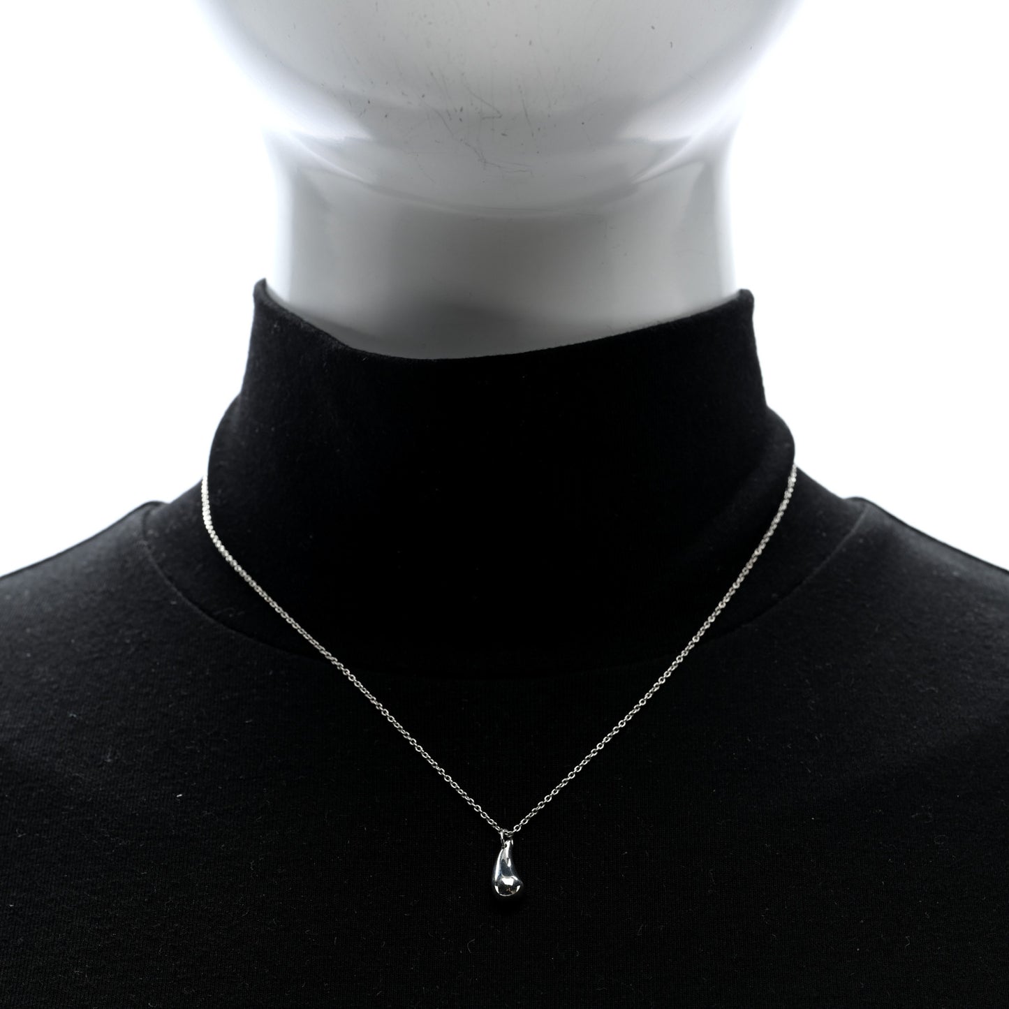 Sterling Silver 12mm Elsa Peretti Teardrop Pendant Necklace
