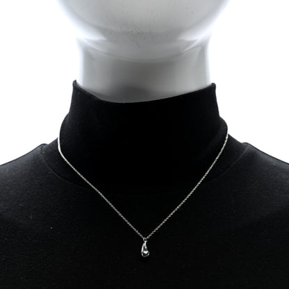 Tiffany Sterling Silver 12mm Elsa Peretti Teardrop Pendant Necklace 2 of 4