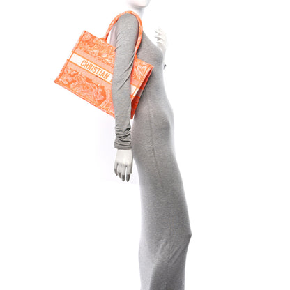 Christian Dior Canvas Embroidered Medium Dioriviera Toile De Jouy Book Tote Orange 2 of 10