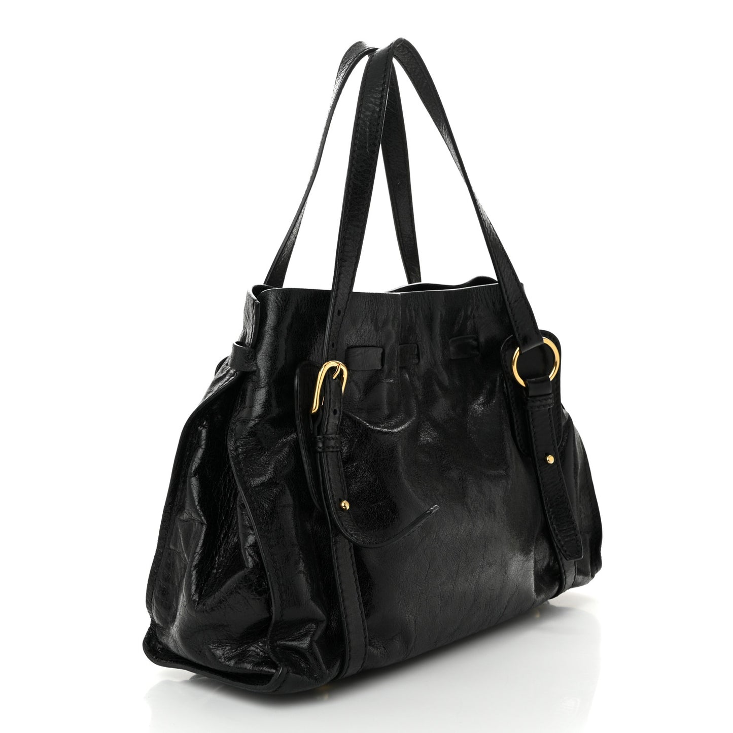 Vitello Lux Peggy Bow Tote Black