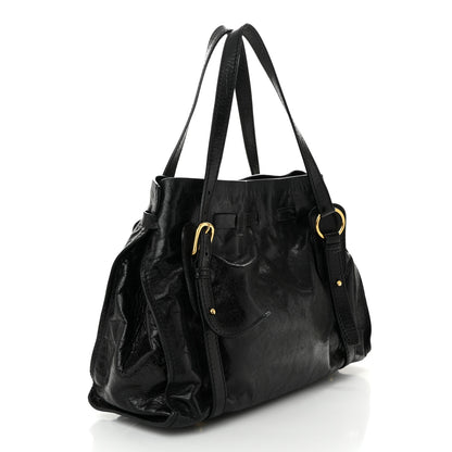 Miu Miu Vitello Lux Peggy Bow Tote Black 3 of 10