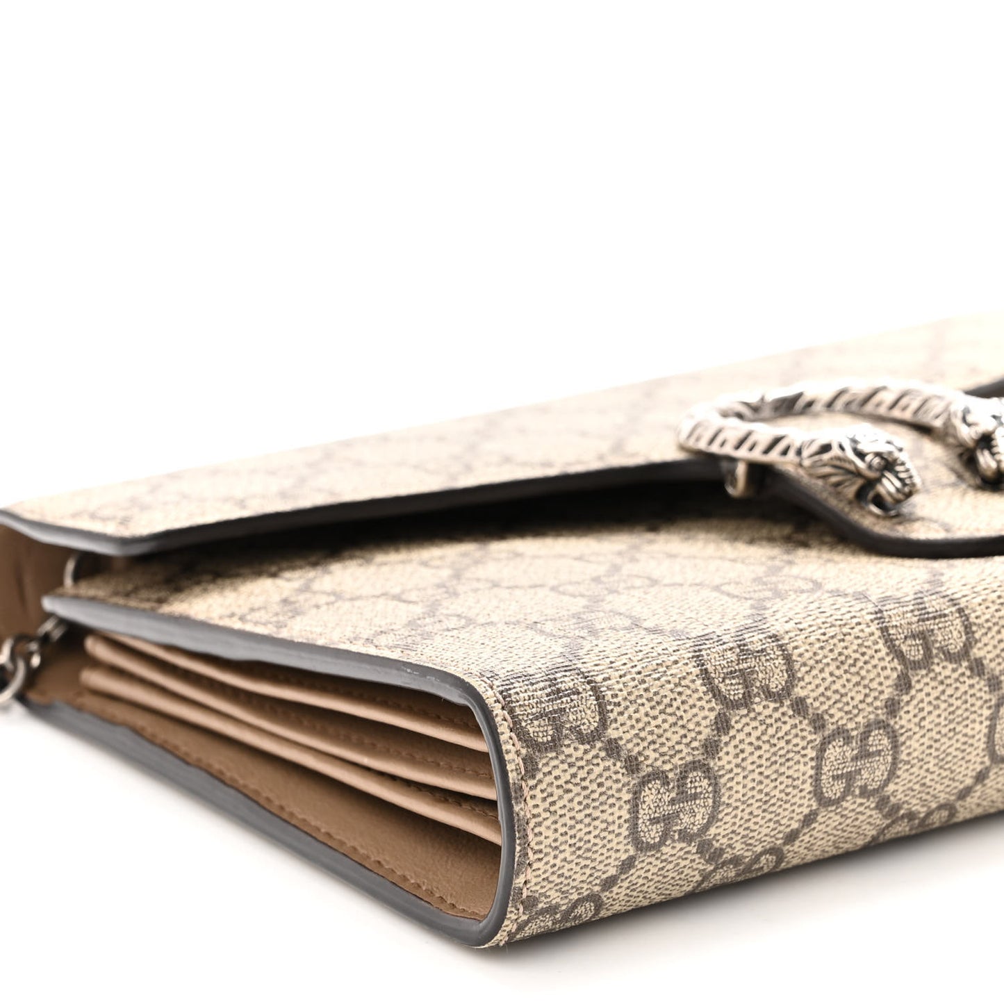 GG Supreme Monogram Mini Dionysus Chain Wallet Beige Taupe