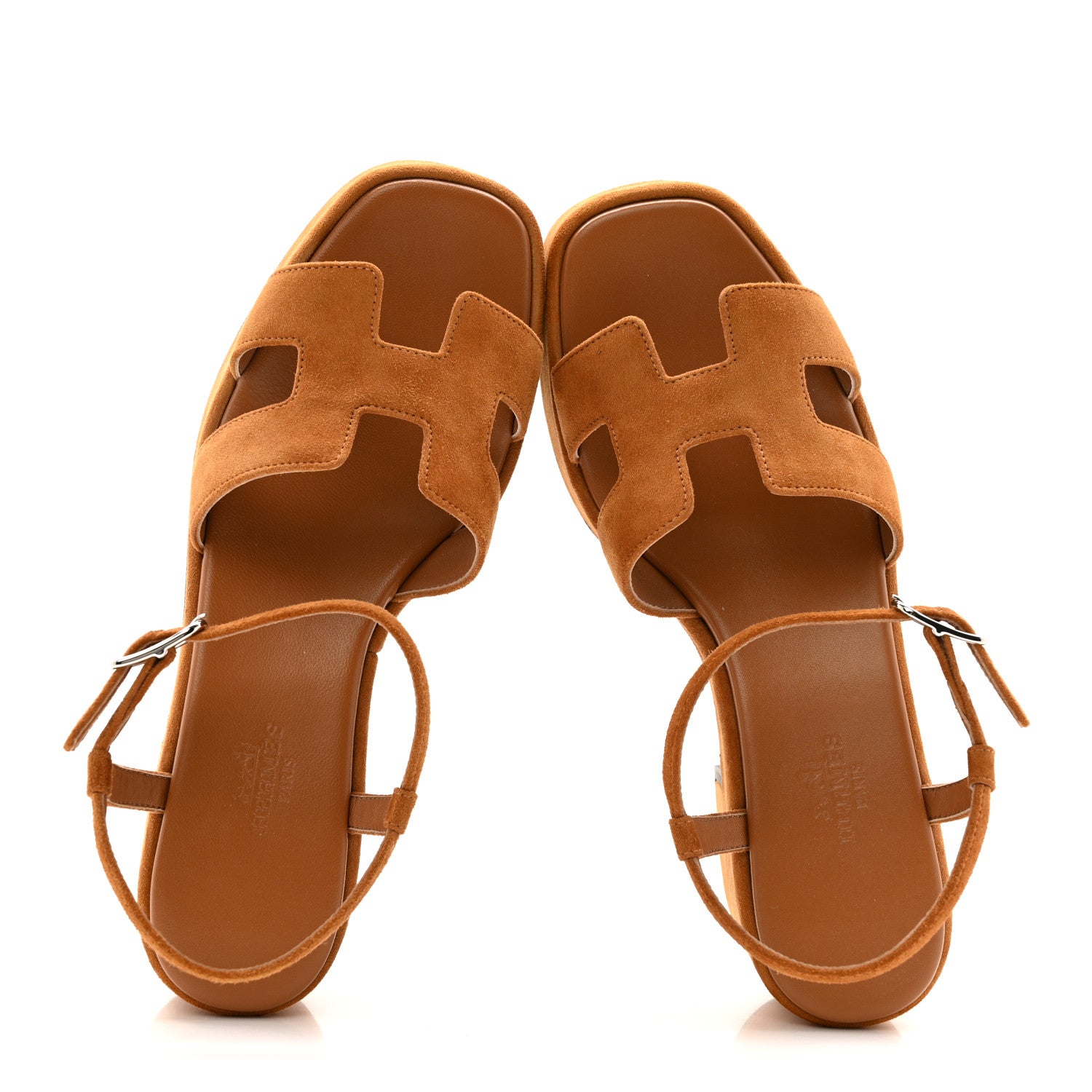Hermes Suede Goatskin Jam 30 Sandals 36.5 Naturel 1823158