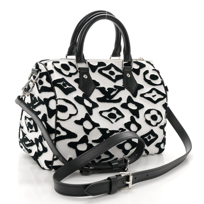Louis Vuitton X UF Tufted Monogram Speedy Bandouliere 25 White Black 3 of 10