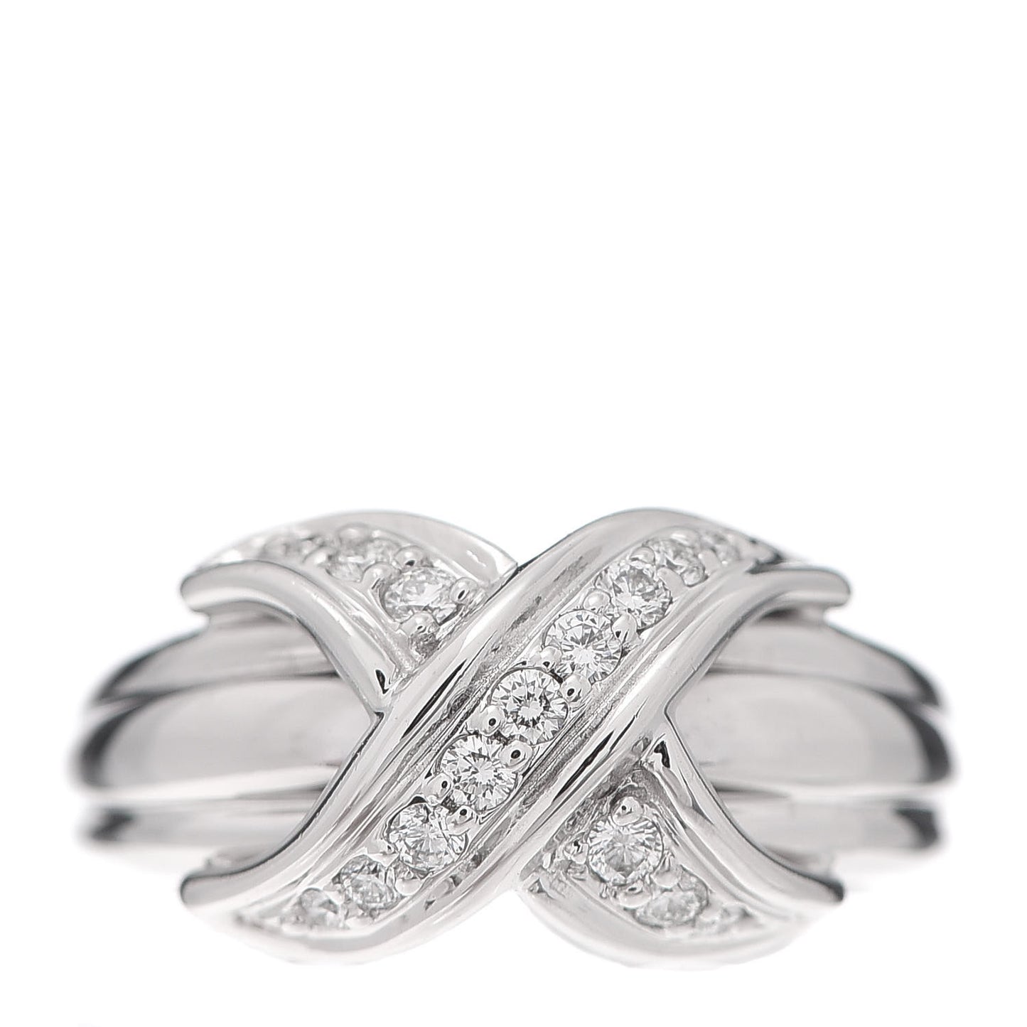 18K White Gold Diamond Signature X Ring 49 4.75