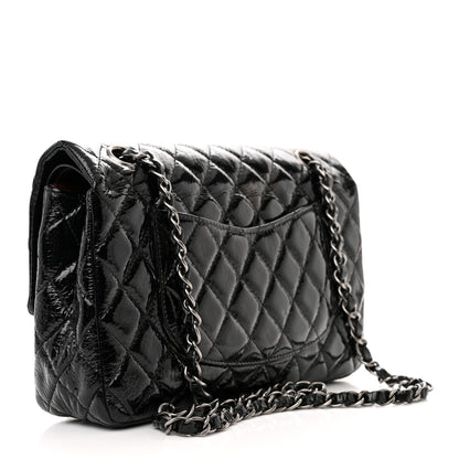 Chanel Distressed Patent Quilted Medium Double Flap Black 3 of 11