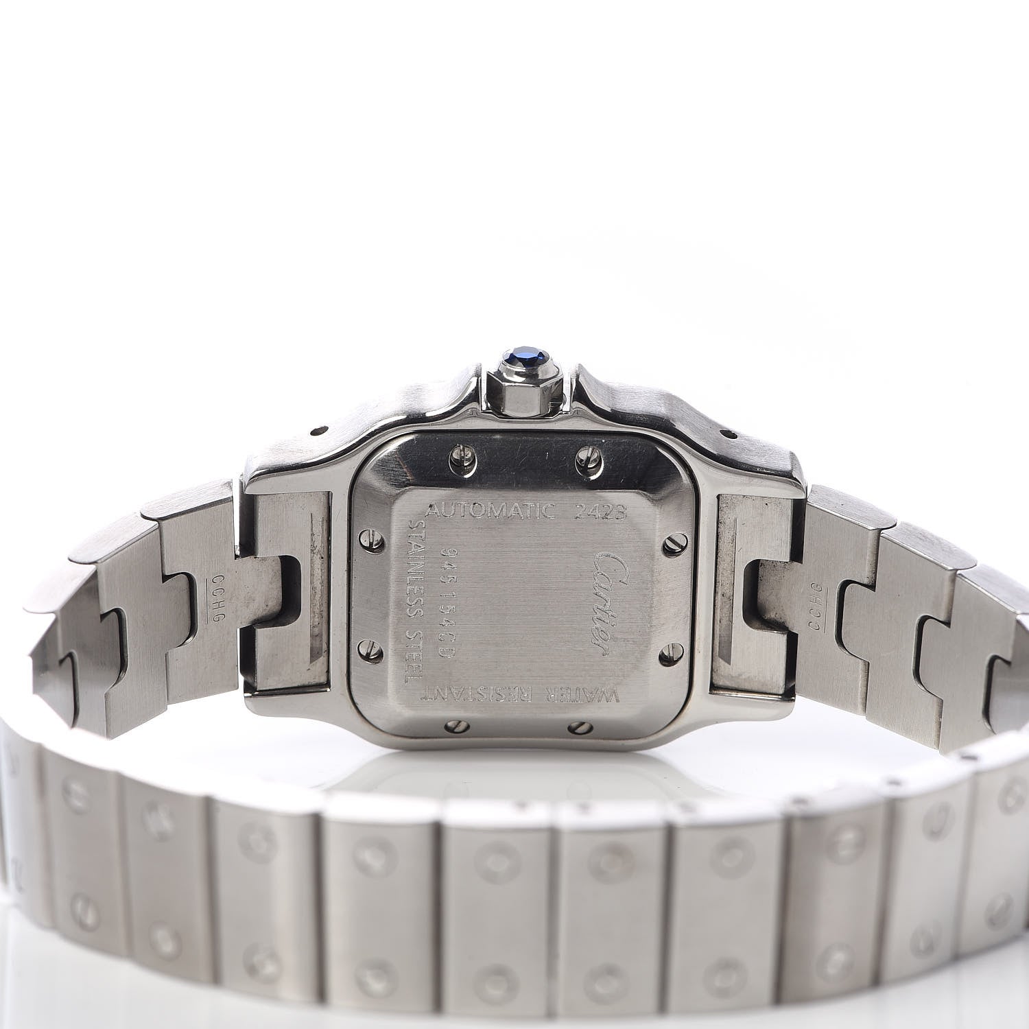 Cartier Stainless Steel 24mm Santos De Cartier Galbee Quartz Watch Black 5 of 6