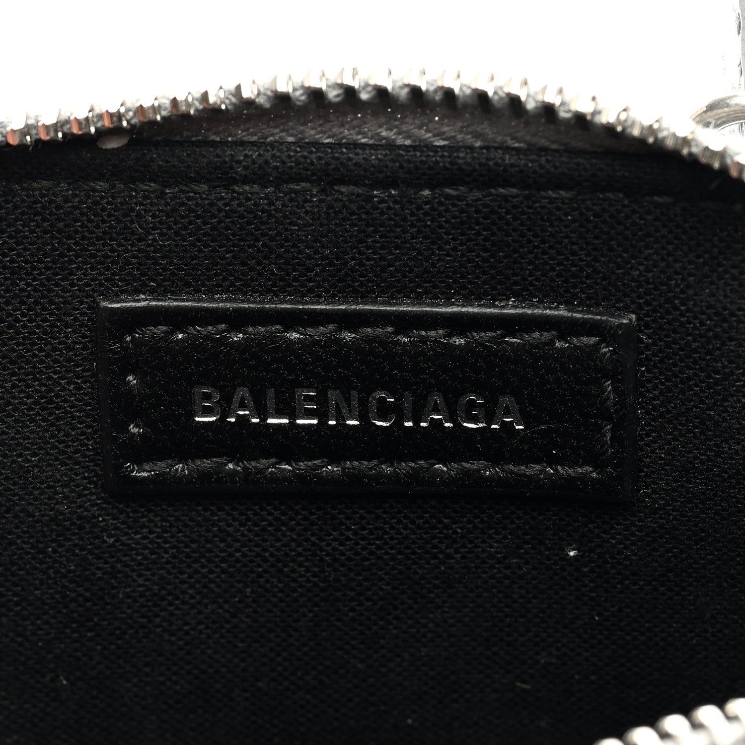 Balenciaga Metallic Calfskin Logo Crocodile Embossed Mini Ville Top Handle Bag Silver Black 6 of 9