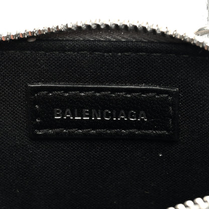 Balenciaga Metallic Calfskin Logo Crocodile Embossed Mini Ville Top Handle Bag Silver Black 6 of 9