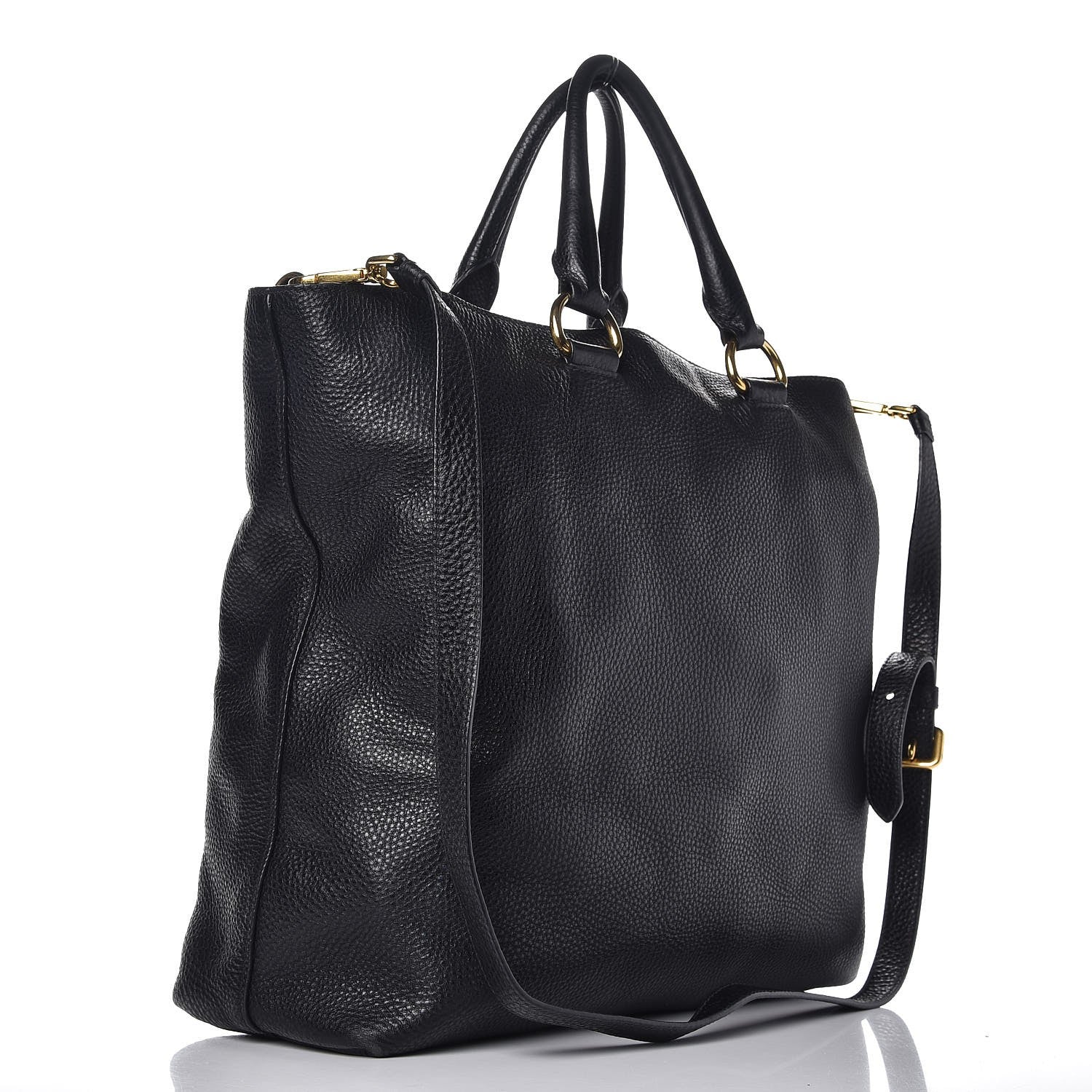 Prada Vitello Daino Tote Nero Black 4 of 13