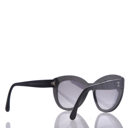 Chanel Tweed Effect CC Polarized Butterfly Signature Sunglasses 5332 Black 4 of 7