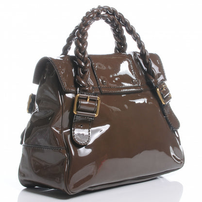 Valentino Garavani Patent Large Histoire Brown 3 of 7