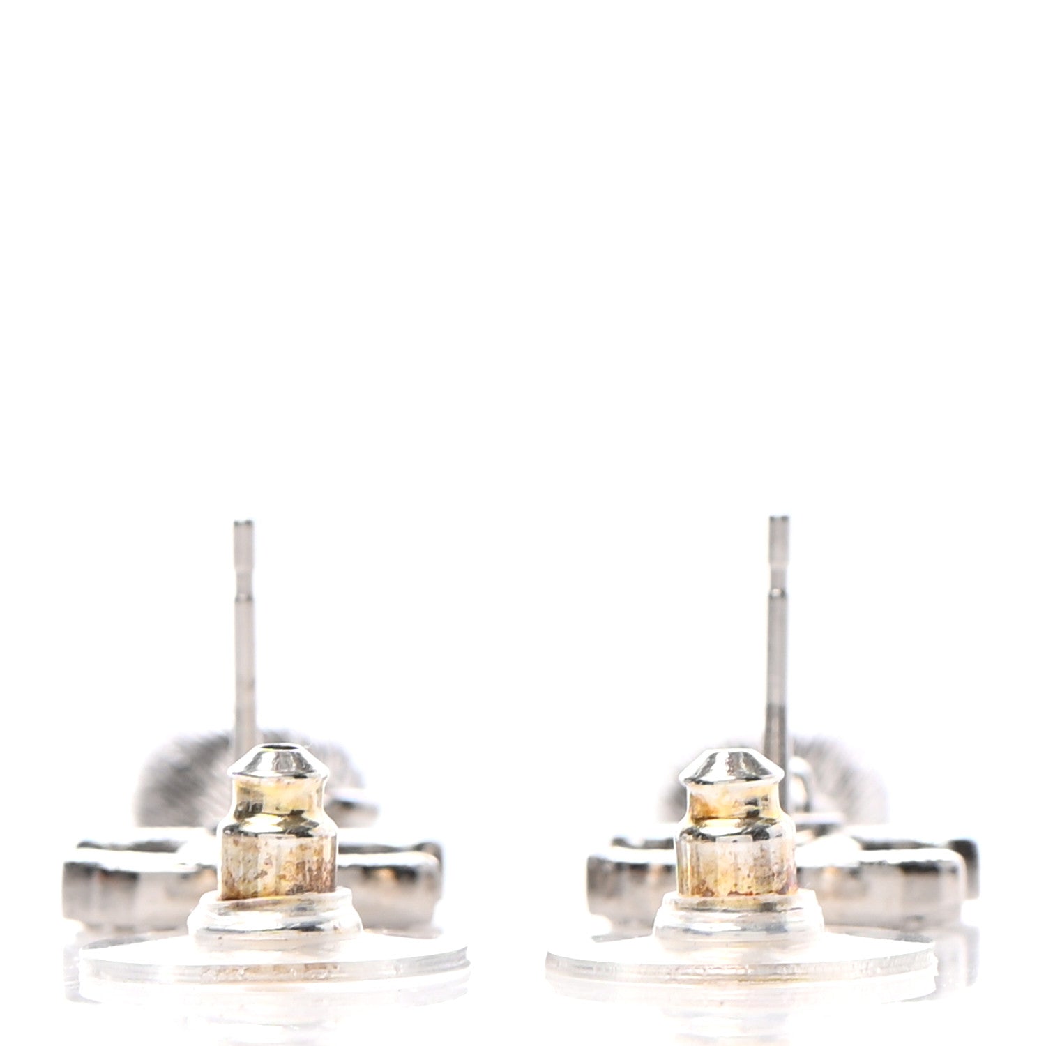 Chanel Crystal CC Tear Drop Earrings Silver 3 of 4