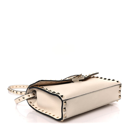 Valentino Garavani Pebbled Calfskin Medium Rockstud Flip Lock Crossbody Bag Light Ivory 4 of 10