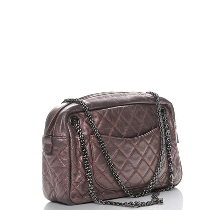 Chanel Metallic Aged Calfskin Quilted Large Reissue Camera Case Pink 3 of 7