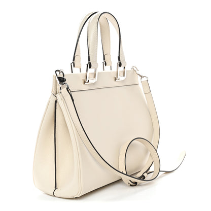 Gucci Grainy Calfskin Small Zumi Top Handle Bag Mystic White 3 of 10