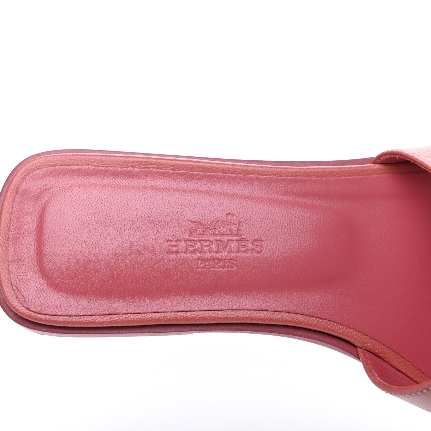 Hermes Goatskin Oran Sandals 35.5 Rouge Blush 7 of 10