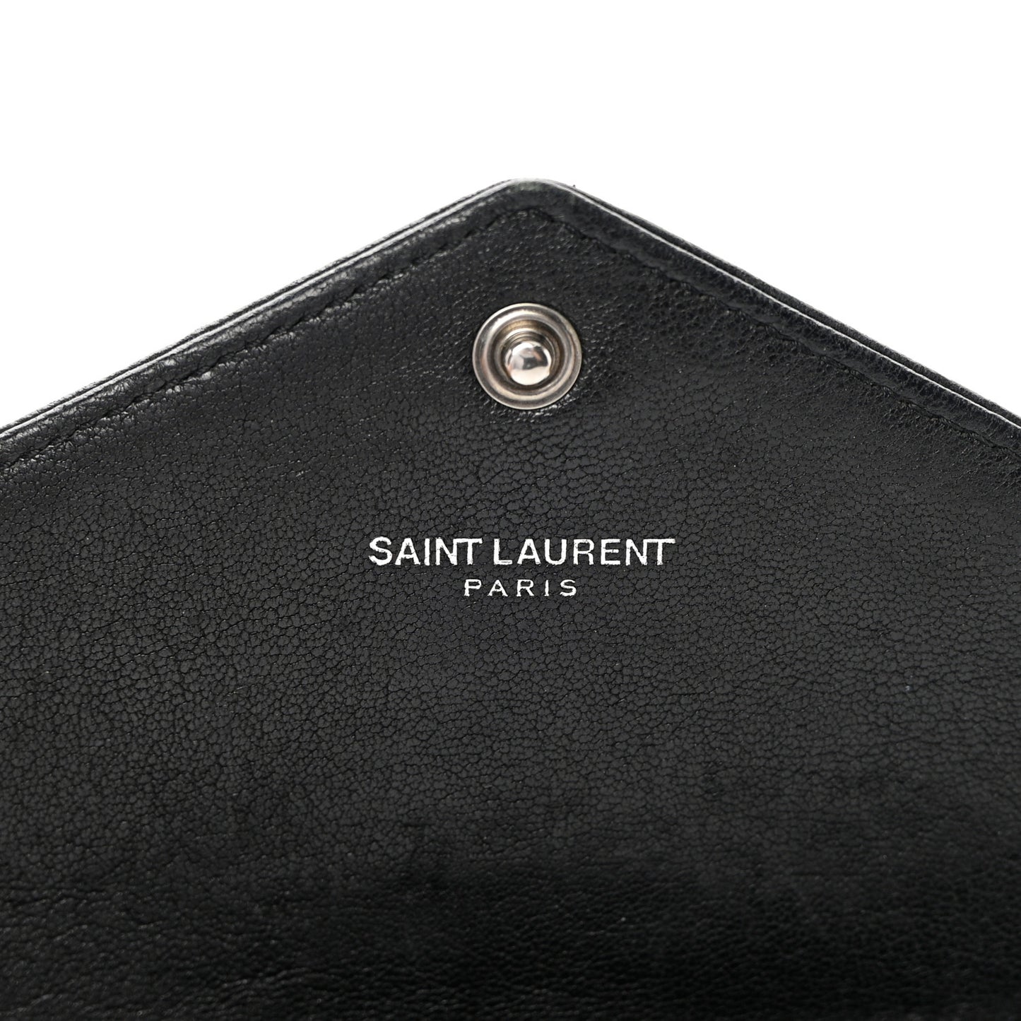 Lambskin Mixed Matelasse Quilted Large Monogram Envelope Wallet Black