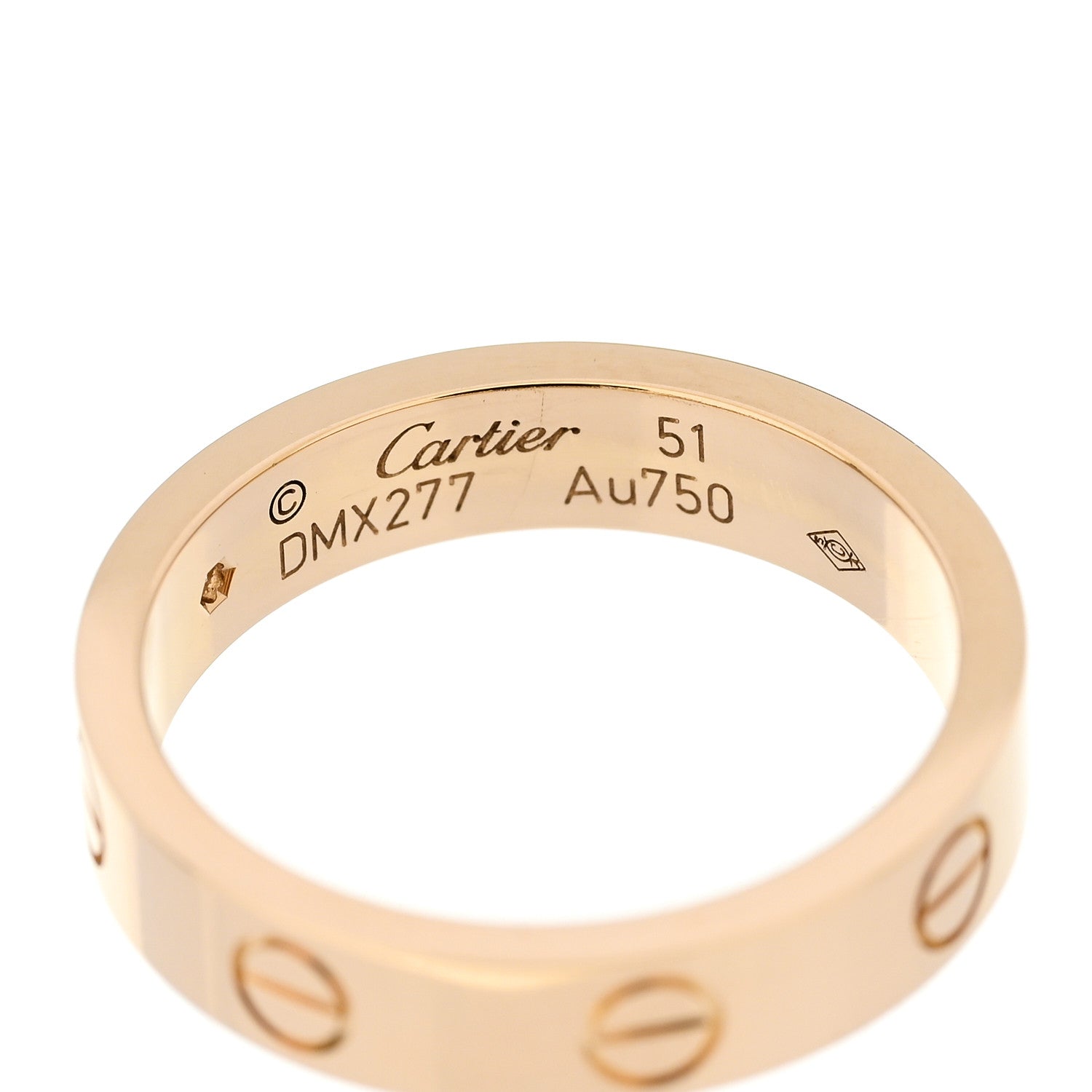 Cartier 18K Yellow Gold Diamond 4mm LOVE Wedding Band Ring 51 5.75 3 of 4