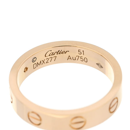 Cartier 18K Yellow Gold Diamond 4mm LOVE Wedding Band Ring 51 5.75 3 of 4