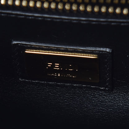 Fendi Vitello Seta Shiny Nappa Medium Peekaboo Iconic Satchel Black 9 of 12