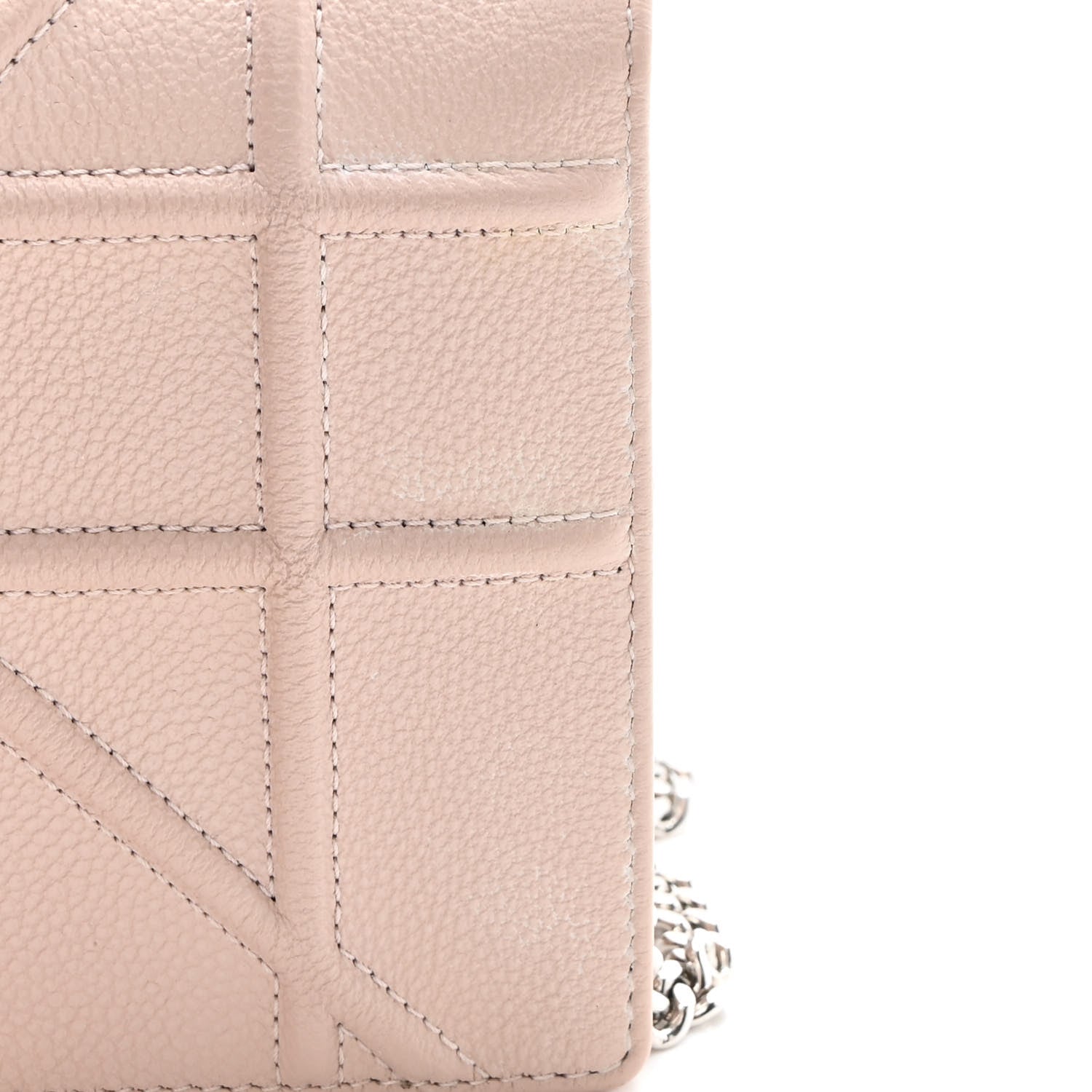 Christian Dior Grained Calfskin Diorama Wallet on Chain Pouch Nude 18 of 18