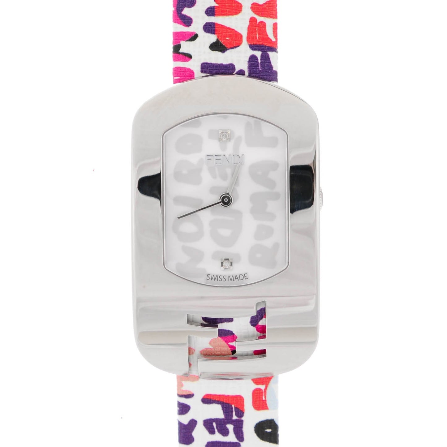 Stainless Steel Calfskin Diamond 29mm Chameleon Graffiti Quartz Watch