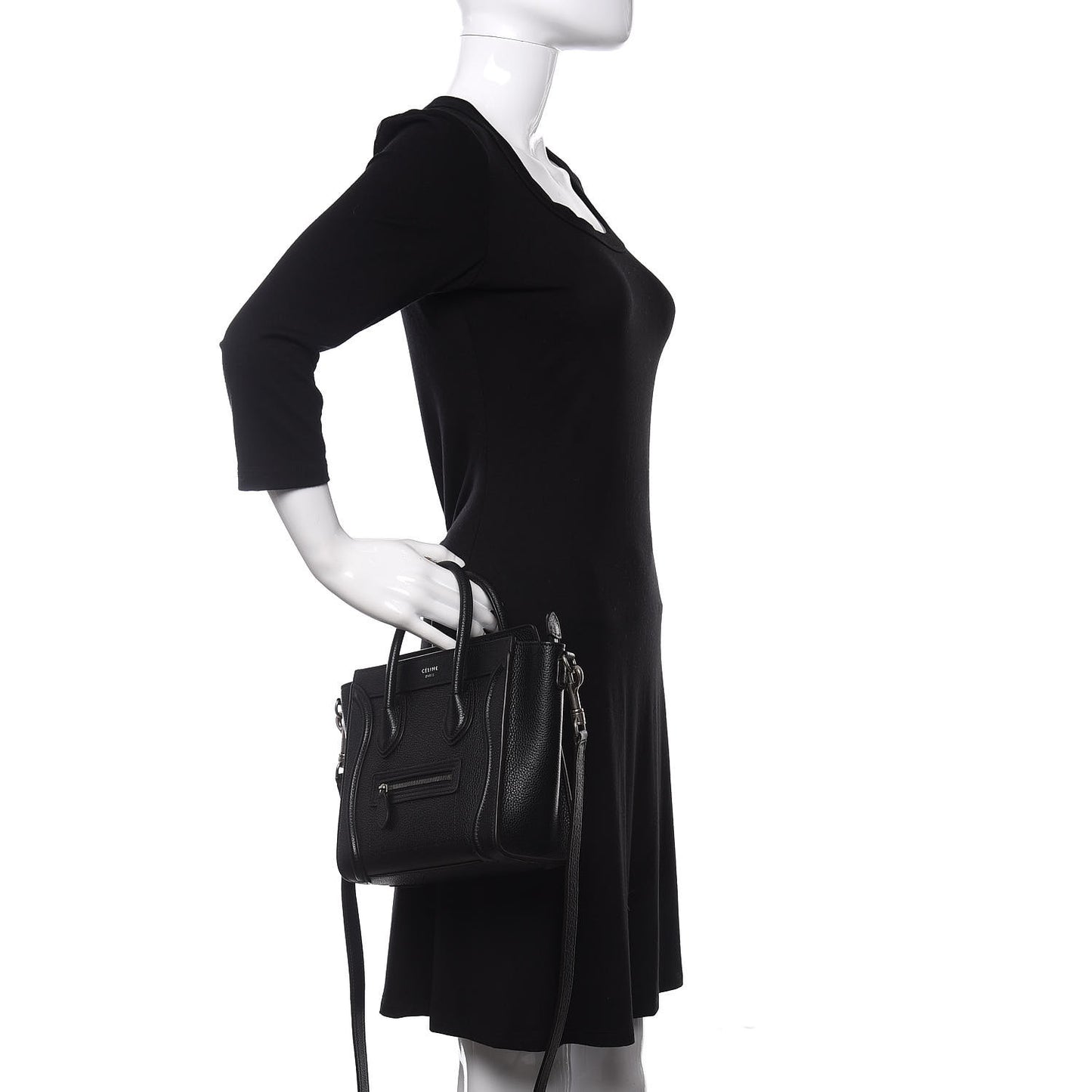 Drummed Calfskin Nano Luggage Black