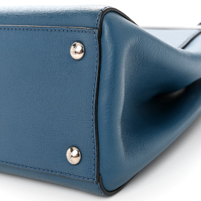 Fendi Vitello Elite Petite 2Jours Tote Blue Cobalto 9 of 14