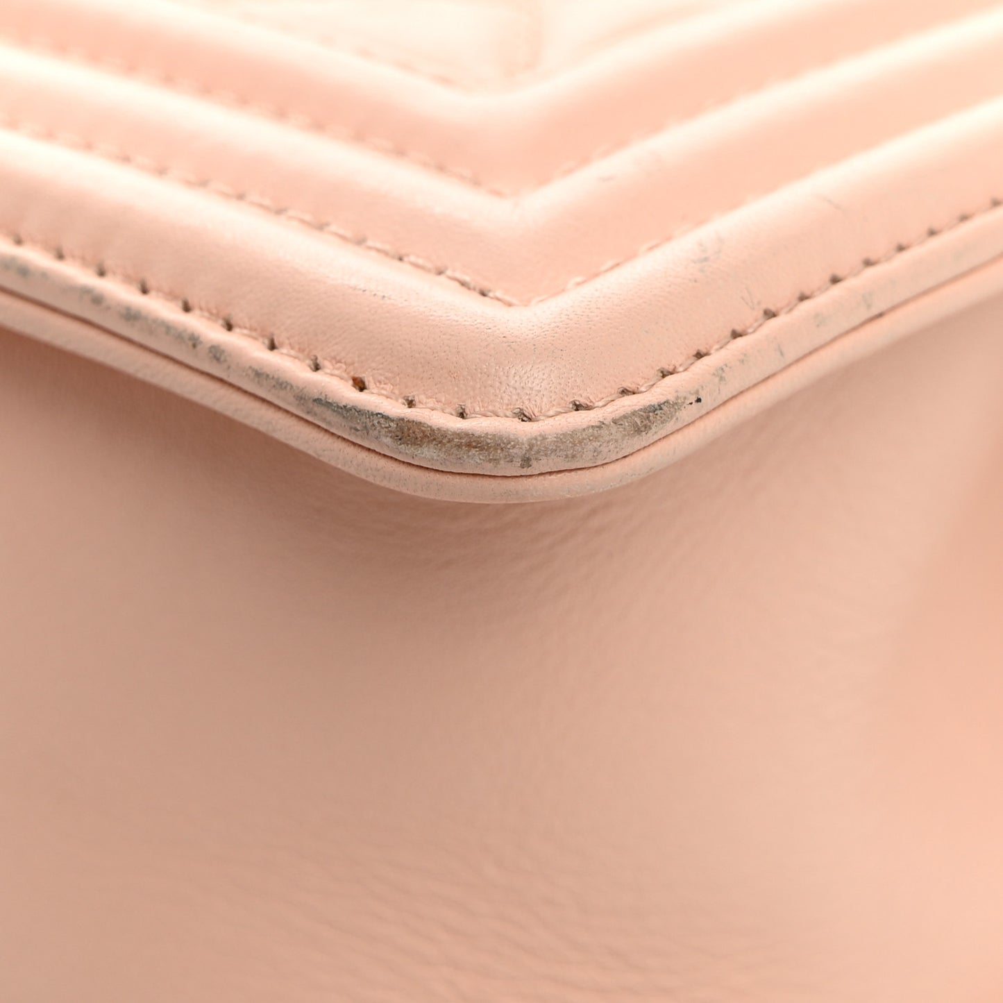 Lambskin Quilted Boy Flap Light Pink